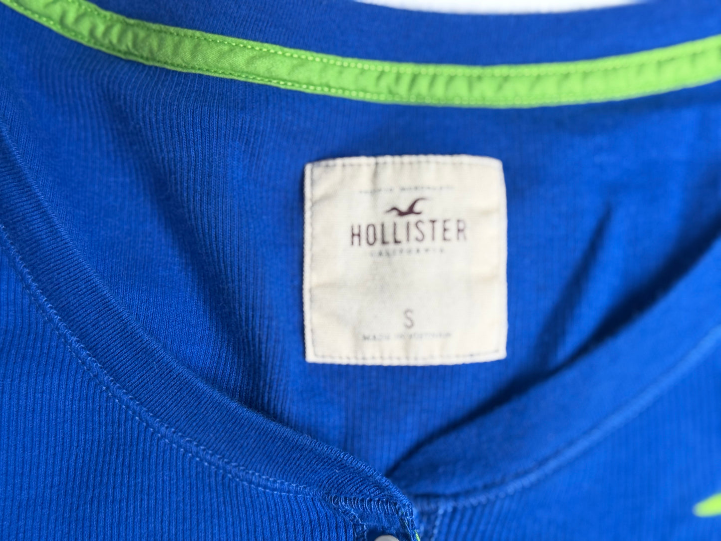 Hollister Y2K Henley Royal Blue Size Small