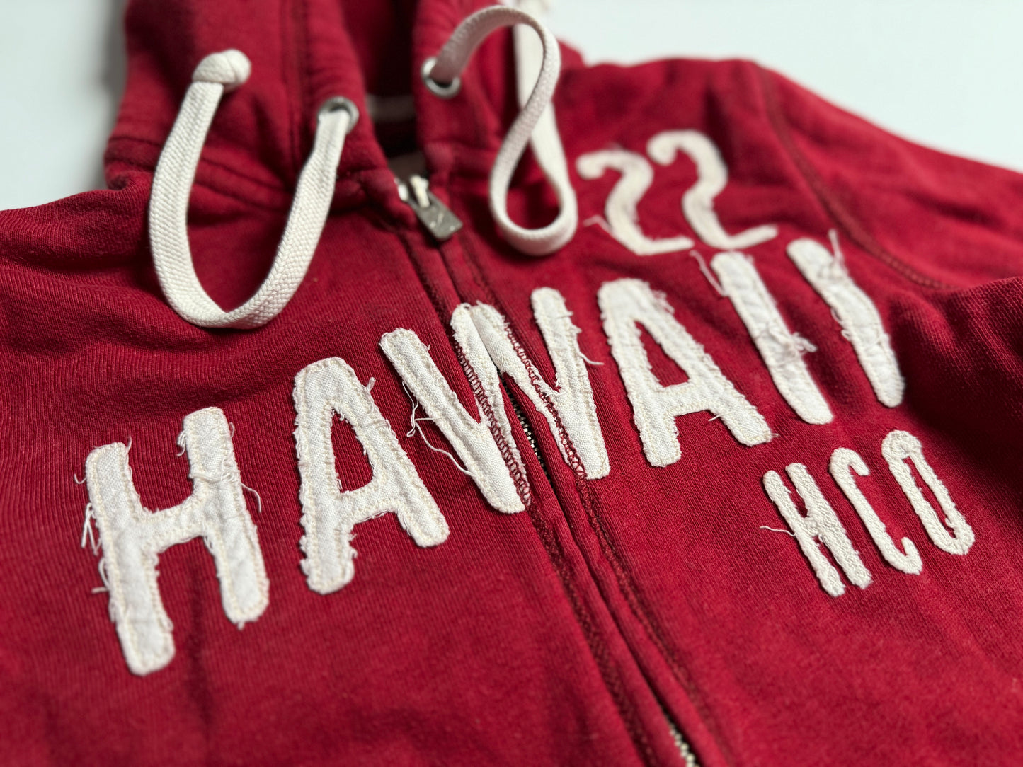 Y2K Red Embroidered Hollister Hoodie