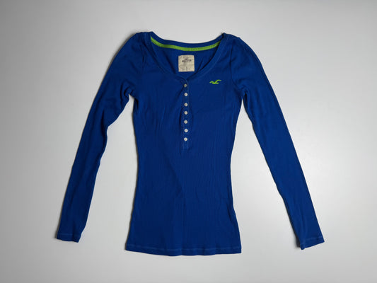 Hollister Y2K Henley Royal Blue Size Small