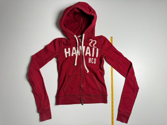 Y2K Red Embroidered Hollister Hoodie